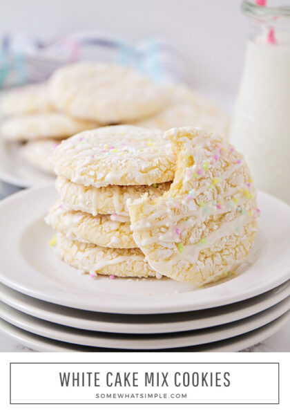 White Cake Mix Cookies Recipe - from Somewhat Simple