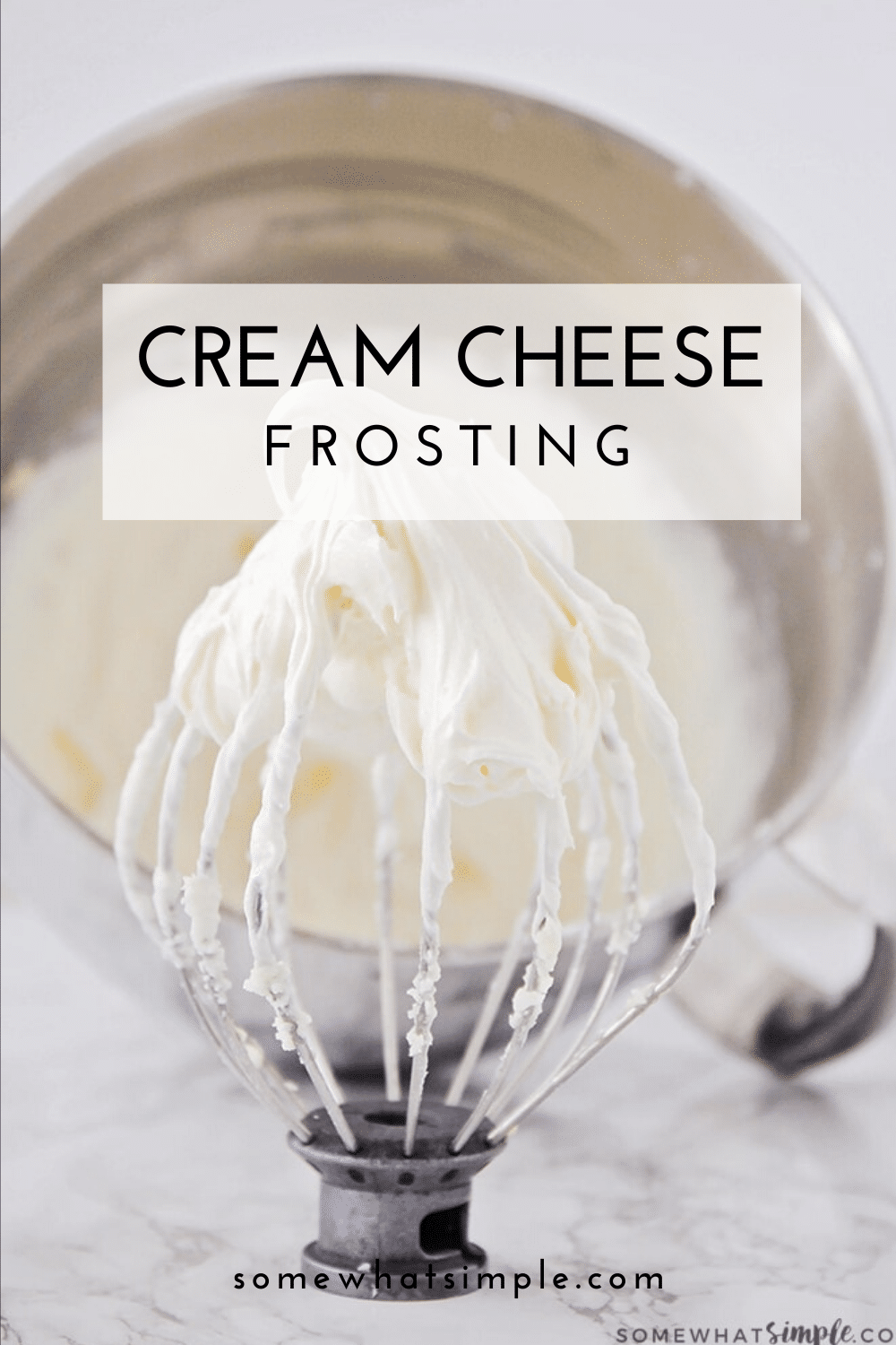 This simple, 6-ingredient cream cheese frosting is easy to make and pipe onto your favorite baked goods. You’ll never want (or need!) another frosting recipe. via @somewhatsimple