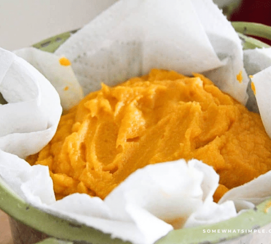 Homemade Pumpkin Puree in a bowl