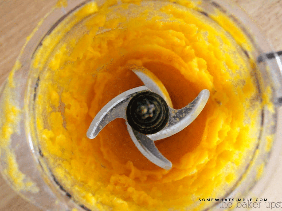 Pumpkin Puree in a blender
