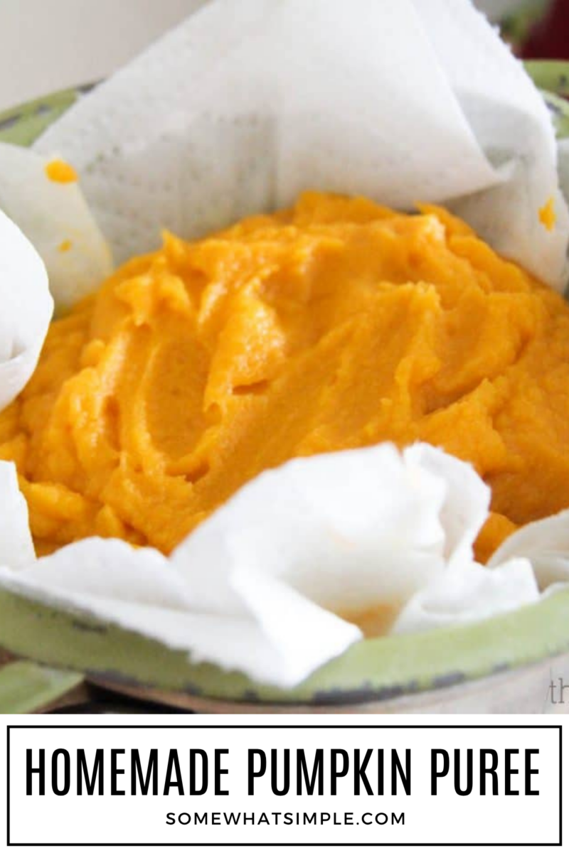 Pumpkin Puree with a text overlay for pinterest