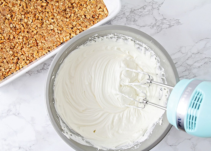 a cream cheese mix in a bowl