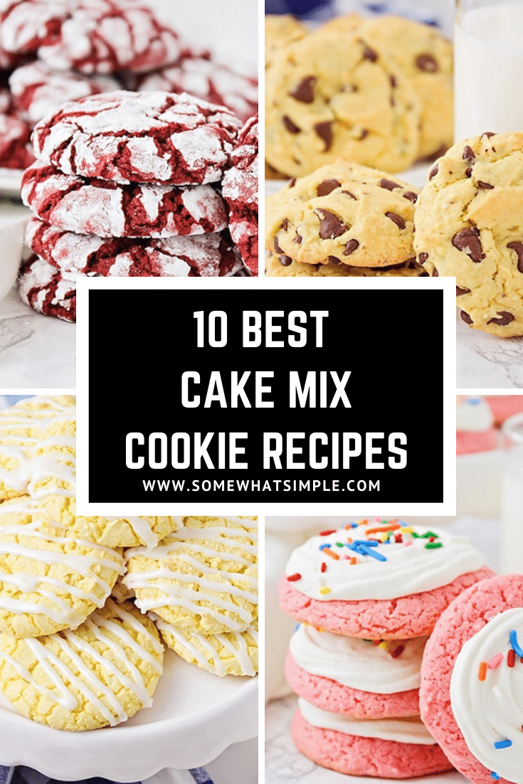 Cake mix cookies are soft, delicious and so easy to make! Made with only 3 ingredients, these cake cookies are easy to customize using your favorite cake flavor and special mix-in's. We'll show you 10 of our favorite recipes! #cakemixcookierecipes #chocolatecakemixcookies #lemoncakemixcookies #strawberycakemixcookies #whitecakemixcookierecipe #redvelvetcakemixcookies via @somewhatsimple