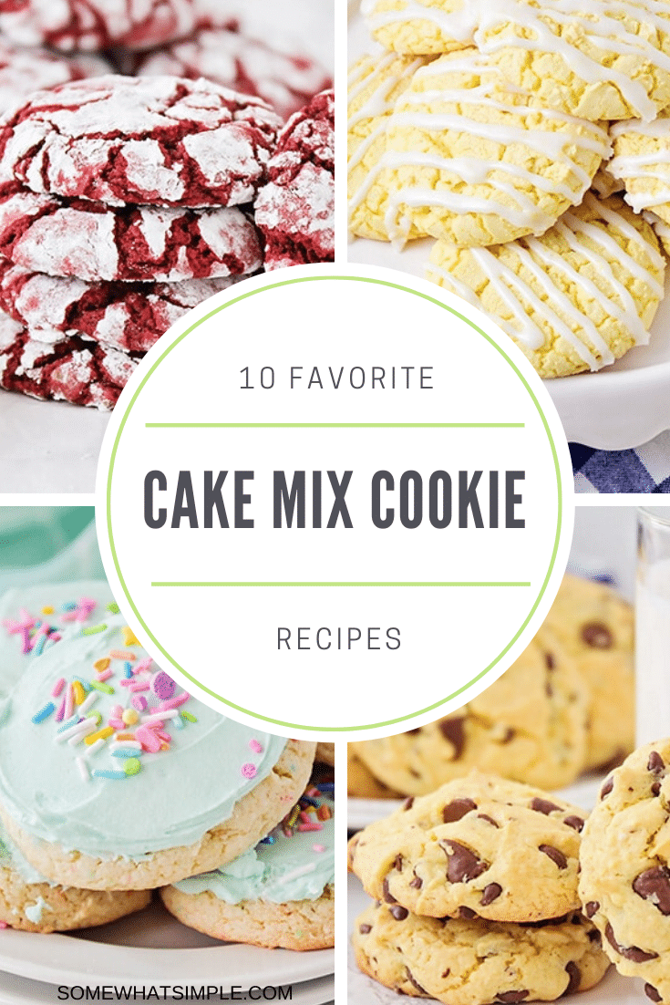 Cake mix cookies are soft, delicious and so easy to make! Made with only 3 ingredients, these cake cookies are easy to customize using your favorite cake flavor and special mix-in's. We'll show you 10 of our favorite recipes! #cakemixcookierecipes #chocolatecakemixcookies #lemoncakemixcookies #strawberycakemixcookies #whitecakemixcookierecipe #redvelvetcakemixcookies via @somewhatsimple