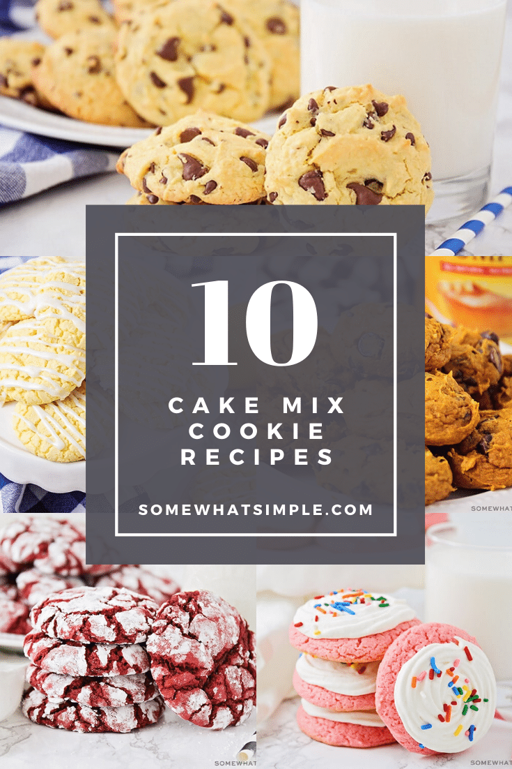 Cake mix cookies are soft, delicious and so easy to make! Made with only 3 ingredients, these cake cookies are easy to customize using your favorite cake flavor and special mix-in's. We'll show you 10 of our favorite recipes! #cakemixcookierecipes #chocolatecakemixcookies #lemoncakemixcookies #strawberycakemixcookies #whitecakemixcookierecipe #redvelvetcakemixcookies via @somewhatsimple