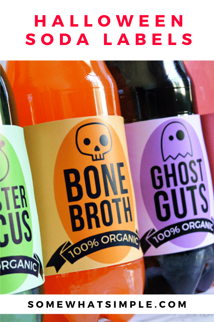 halloween soda labels printable from somewhat simple