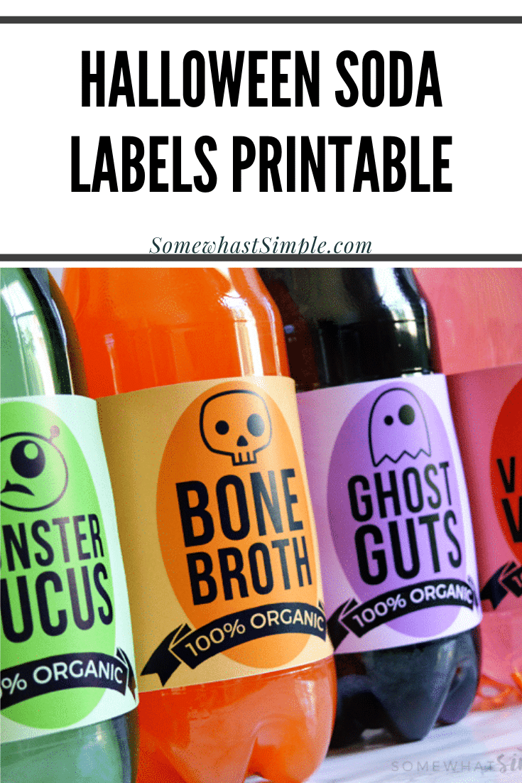 halloween soda labels printable from somewhat simple