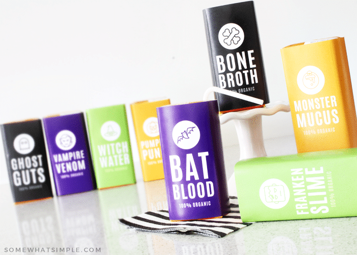 Halloween Juice Box Labels (Printable) - Somewhat Simple