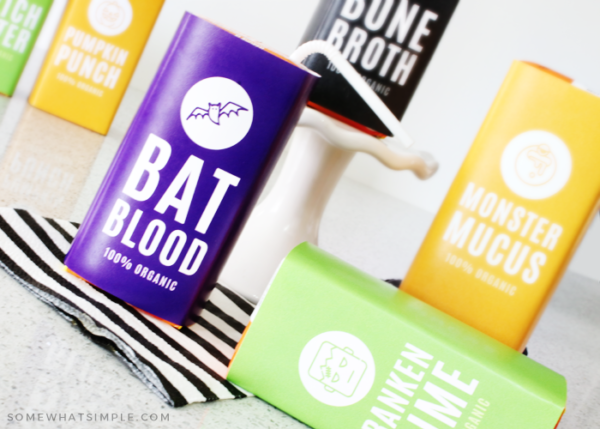 Halloween Juice Box Labels (Printable) | Somewhat Simple