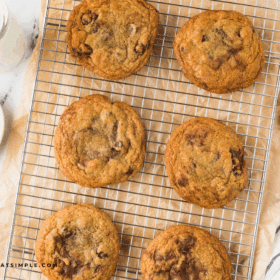 baked and cooling Nutella Chocolate Chip Cookies