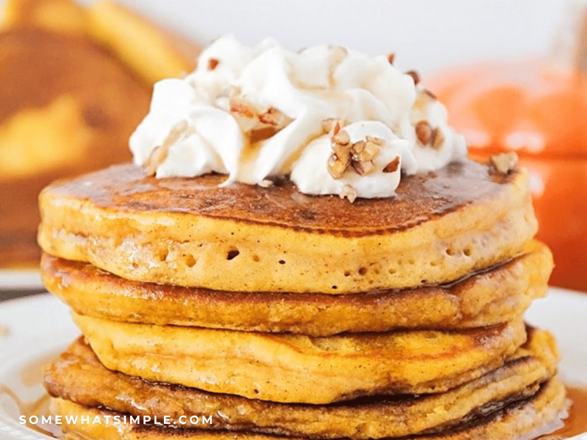 close up of pumpkin pancakes 