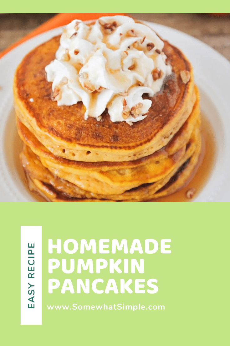 This is the best pumpkin pancakes recipe you'll ever make. They're easy to make and always turn out thick and fluffy every time. It's the perfect breakfast you can enjoy during the beautiful fall season. #pumpkinpancakes #pumpkinpancakerecipe #howtomakepumpkinpancakes #easypumpkinpancakes #pumpkinpancakesfromscratch #fallbreakfastrecipes via @somewhatsimple