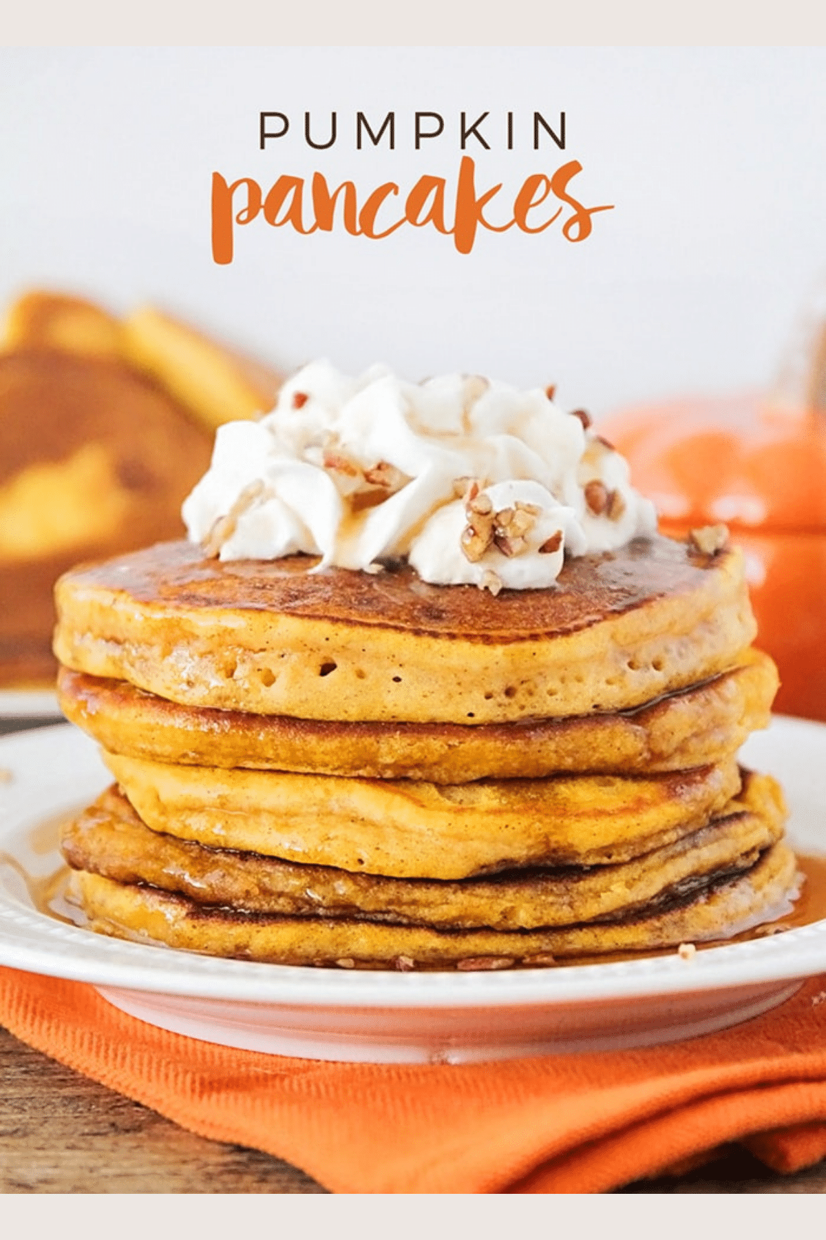 Whip up the fluffiest, most delicious pumpkin pancakes this fall! Packed with warm spices and real pumpkin, these easy pancakes are the perfect cozy breakfast treat. via @somewhatsimple