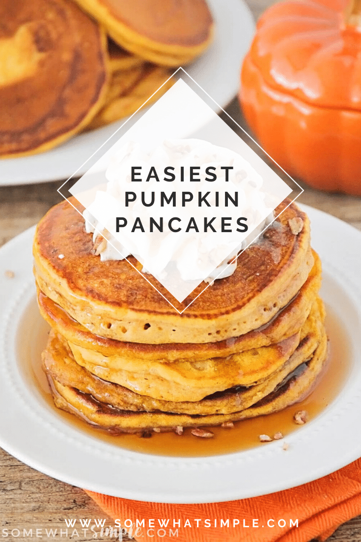 This is the best pumpkin pancakes recipe you'll ever make. They're easy to make and always turn out thick and fluffy every time. It's the perfect breakfast you can enjoy during the beautiful fall season. #pumpkinpancakes #pumpkinpancakerecipe #howtomakepumpkinpancakes #easypumpkinpancakes #pumpkinpancakesfromscratch #fallbreakfastrecipes via @somewhatsimple
