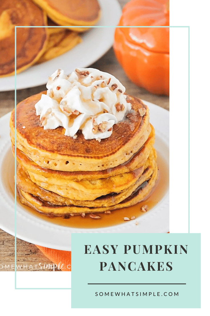 This is the best pumpkin pancakes recipe you'll ever make. They're easy to make and always turn out thick and fluffy every time. It's the perfect breakfast you can enjoy during the beautiful fall season. #pumpkinpancakes #pumpkinpancakerecipe #howtomakepumpkinpancakes #easypumpkinpancakes #pumpkinpancakesfromscratch #fallbreakfastrecipes via @somewhatsimple