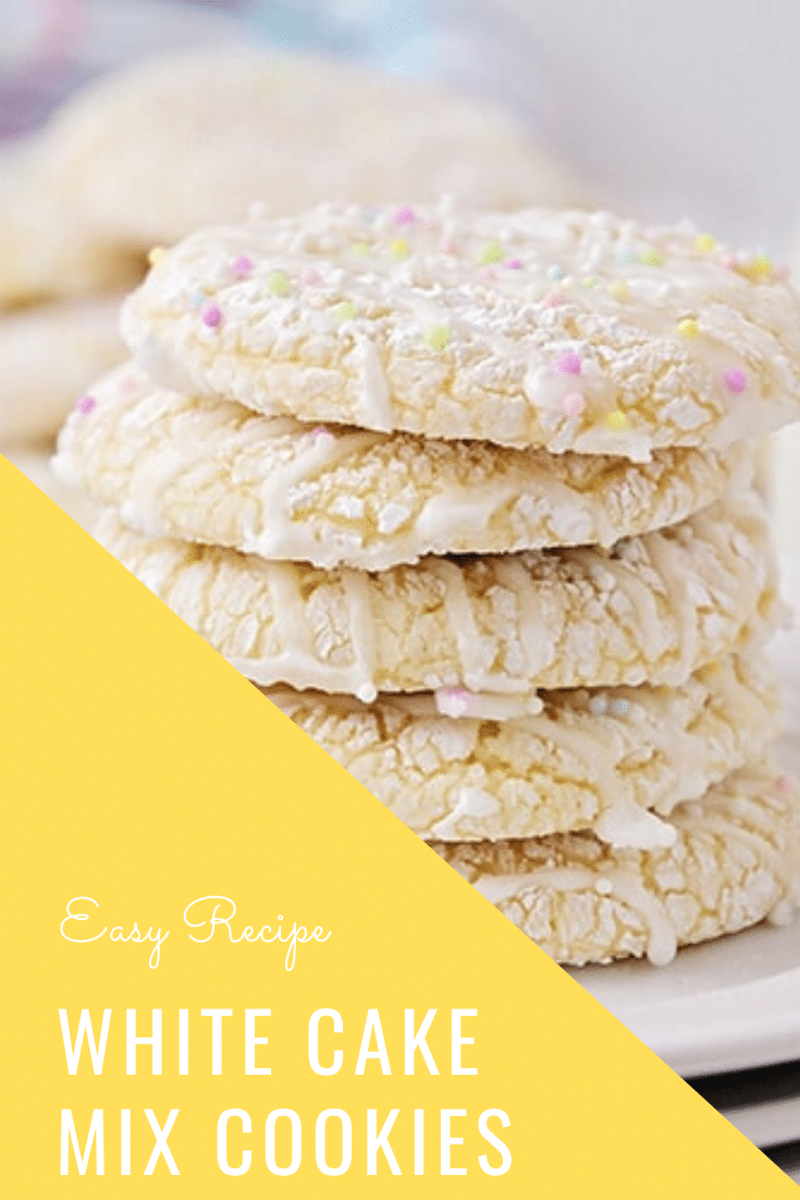 White cake mix cookies are as pretty as they are delicious! Made with just 4 ingredients, they come together easily and are perfect for any special occasion! #cakemixcookies #whitecakemixcookierecipe #3ingredientwhitecakemixcookies #whitecakemixcookies #bettycrockerwhitecakemixcookierecipe via @somewhatsimple