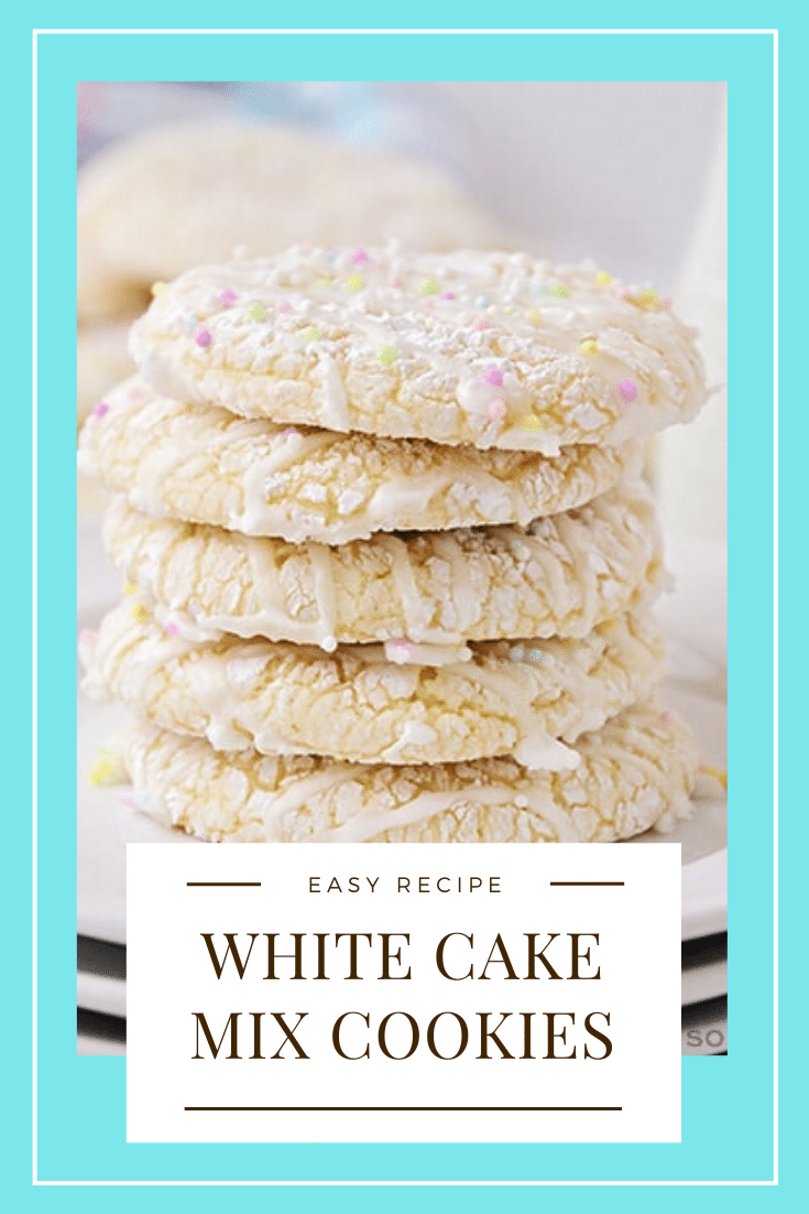 White cake mix cookies are as pretty as they are delicious! Made with just 4 ingredients, they come together easily and are perfect for any special occasion! #cakemixcookies #whitecakemixcookierecipe #3ingredientwhitecakemixcookies #whitecakemixcookies #bettycrockerwhitecakemixcookierecipe via @somewhatsimple