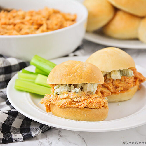 Buffalo Chicken Sliders (Easy Crock Pot Recipe) Somewhat Simple