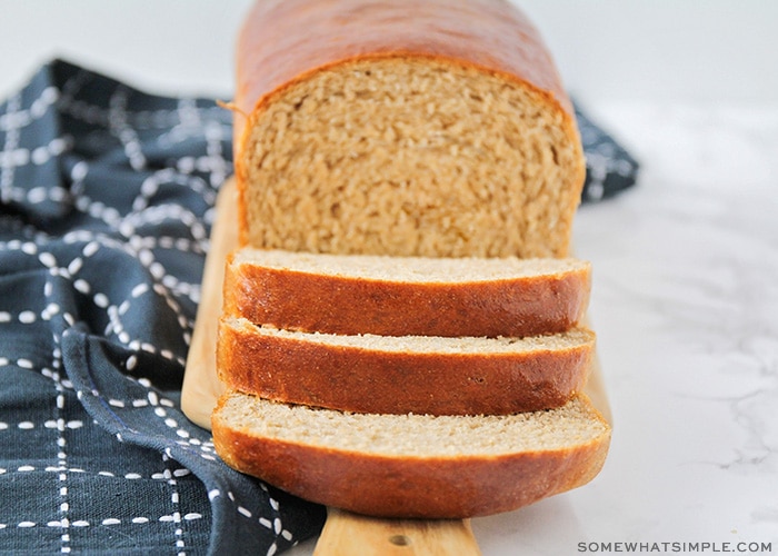 a loaf of bread with a few slices cut off one end