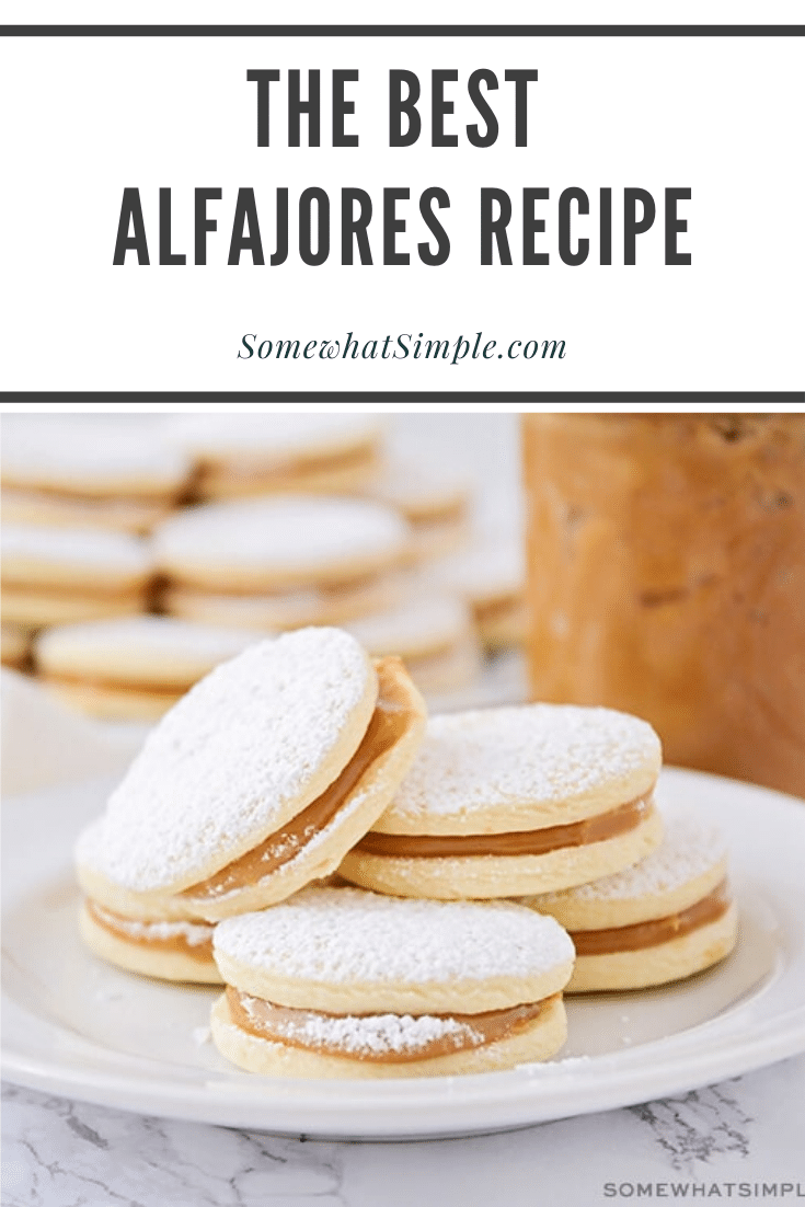 Popular all over Latin America, alfajores are a tasty treat the whole family will enjoy.  This alfajor cookie recipe is super easy to make and sure to satisfy your sweet tooth! Once you've had one of these dulce de leche cookies, you won't be able to put them down! #alfajoresrecipe #easyalfajoresrecipe #bestalfajoresrecipe #howtomakealfajores #homemadealfajores via @somewhatsimple