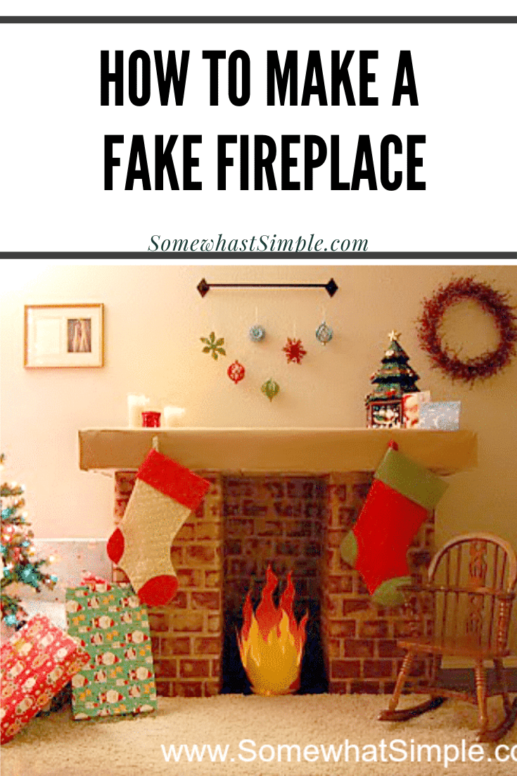 This cardboard faux fireplace is an easy solution for hanging stockings when you don't have one of your own. With easy step by step instructions, this DIY cardboard fireplace is super easy to make. This is perfect for the Christmas holiday season to prepare for Santa's visit. via @somewhatsimple