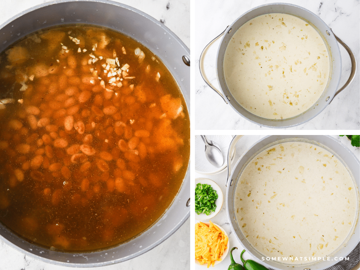 directions showing how to make White Chicken Chili