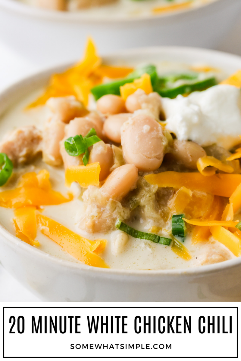 close up of White Chicken Chili