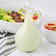 a jar of homemade cilantro lime dressing