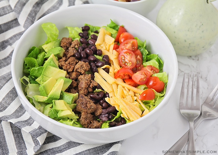 a bowl of taco salad