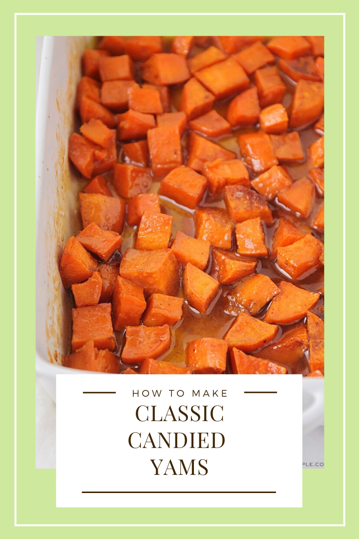 This easy version of Candied Yams is a sweet side dish for your holiday meal. Adding brown sugar and cinnamon makes these tender sweet potatoes even more delicious! via @somewhatsimple