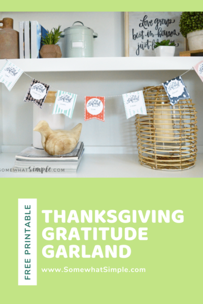 Gratitude Garland Thanksgiving Craft (FREE Printable) | Somewhat Simple