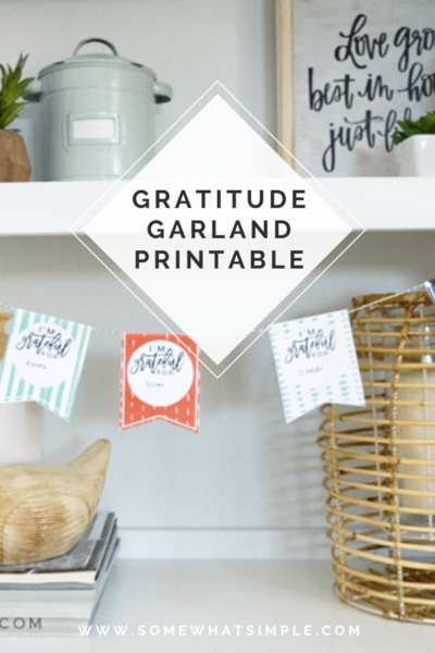 Gratitude Garland Thanksgiving Craft (FREE Printable) | Somewhat Simple