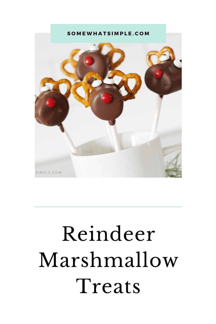 Are you ready for a fun and festive treat for the holiday season? These Reindeer Pretzel Marshmallow Pops are an easy treat your kids will love to create and then devour! They're really easy to assemble and make the perfect holiday treat during the Christmas season. They're made with pretzels, marshmallows and covered in chocolate. I promise, you won't be able to resist this salty sweet treat. via @somewhatsimple