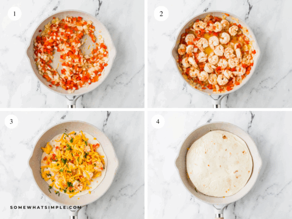 directions on how to make Shrimp Quesadillas