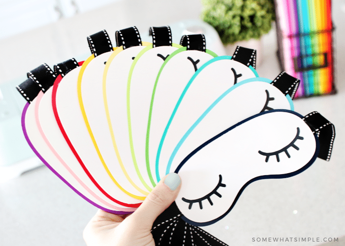 how to make sleep mask party invitations