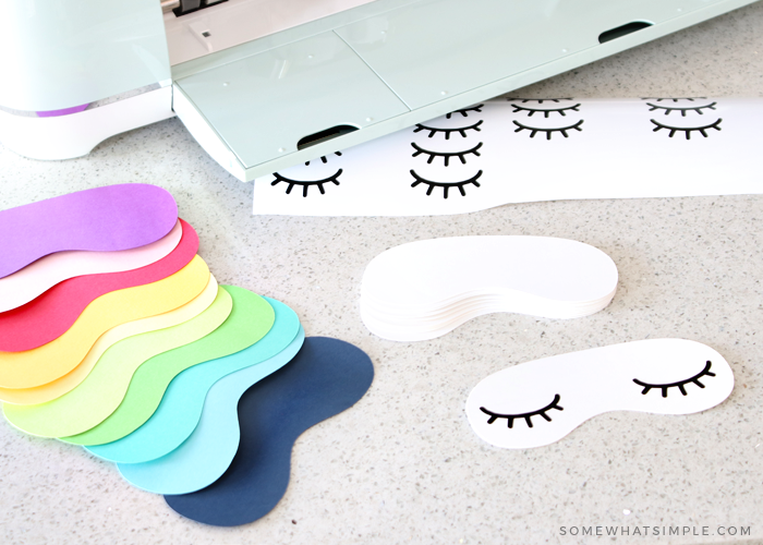 how to make eye mask party invitations with a Cricut explorer air 2