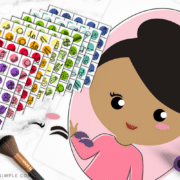pamper me pajama party printables - bingo cards and pin the makeup on the girl