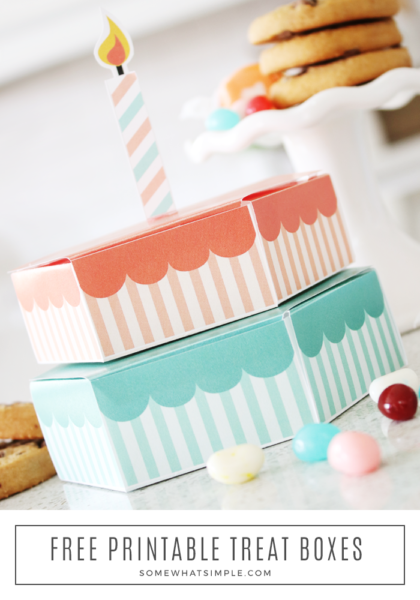 Paper Treat Box + Free Printable from Somewhat Simple