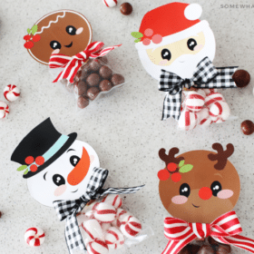 Christmas treat bags with 4 different bag toppers