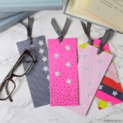 DIY Bookmarks with cardstock and ribbon