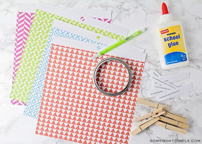 supplies needed for a paper craft project