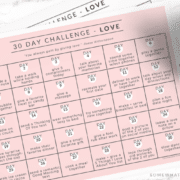 a 30 day love challenge printable