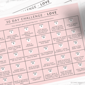 a 30 day love challenge printable