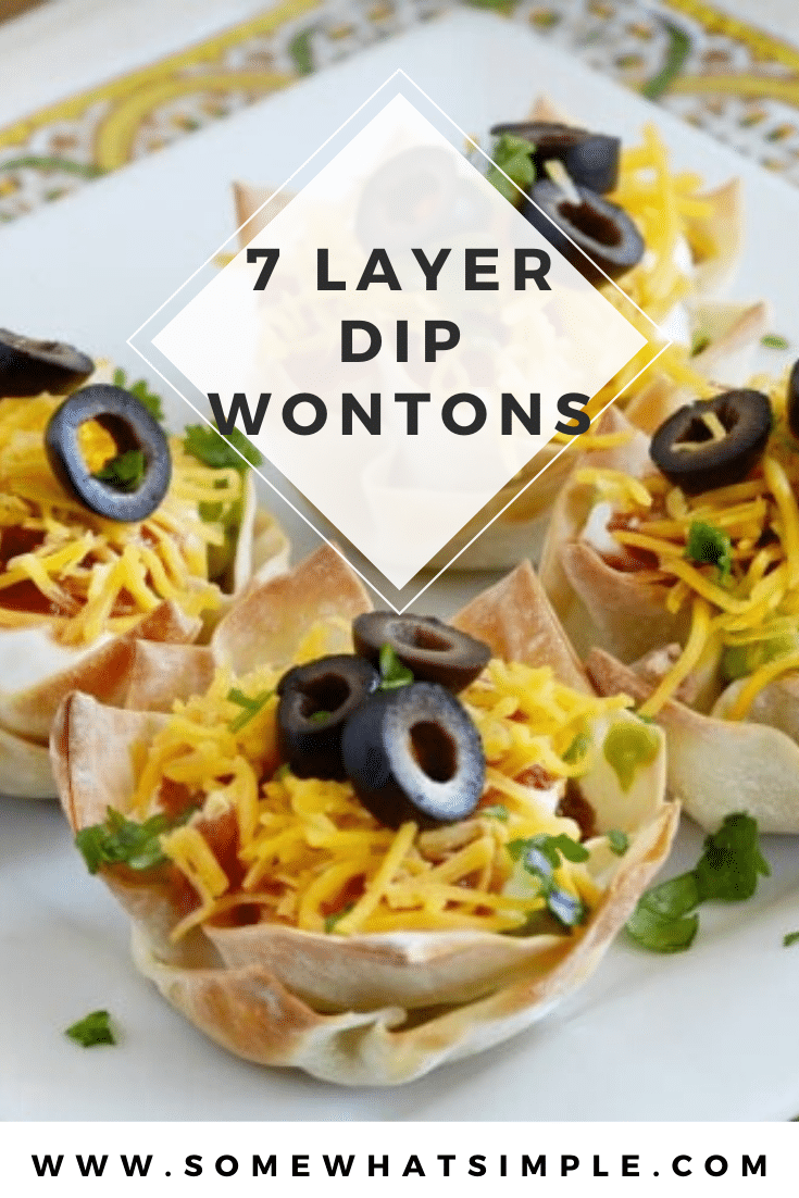 These seven layer dip cups are super simple to make and perfect as a side dish or appetizer.  Made with delicious guacamole, beans, salsa and other delicious layers they are incredibly delicious! #minisevenlayerdipcups #7layerdipappetizer #easysevenlayerdip #7layerdipmexicancups #mexicanappetizer via @somewhatsimple