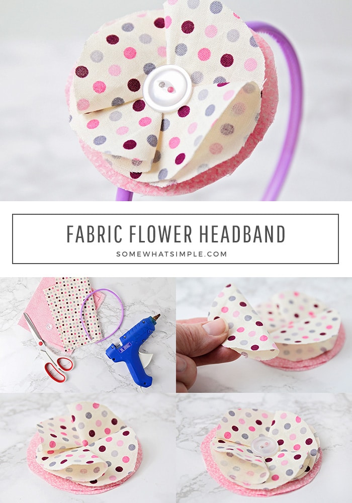 Fabric Flower Headbands (Made In 5 Mins) from Somewhat Simple