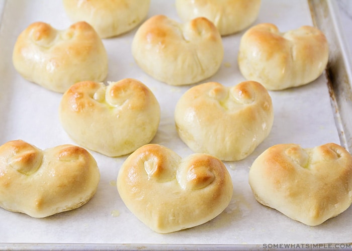 baked heart shaped bread