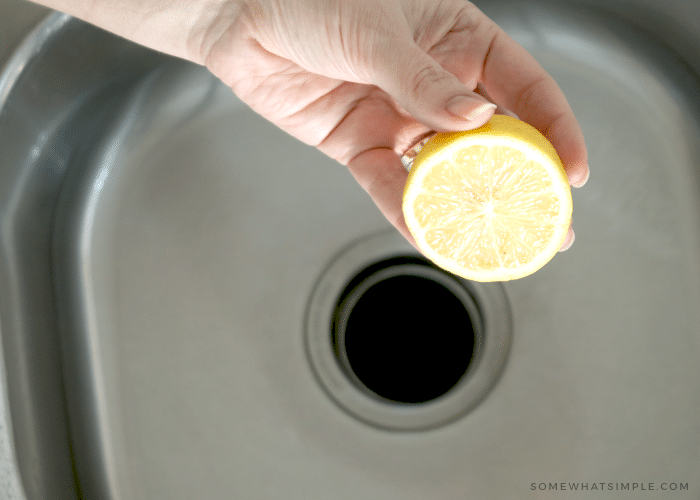 Lemon in the sink to make your house smell great