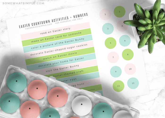 a pastel colored easter countdown calendar