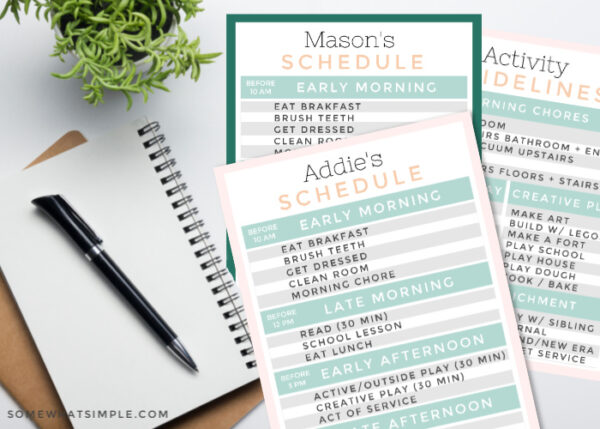 Homeschool Schedule (FREE Printable) - Somewhat Simple