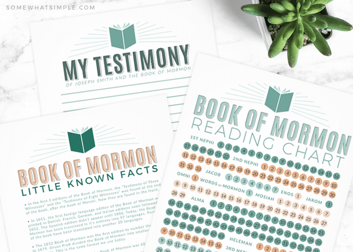 book of mormon reading chart and facts printables